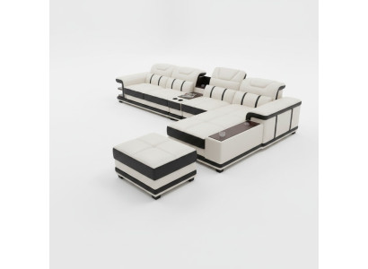 Wohnlandschaft Ecksofa L-form Eck Polstersofa Sitz Design Couch Sofas Kunstleder