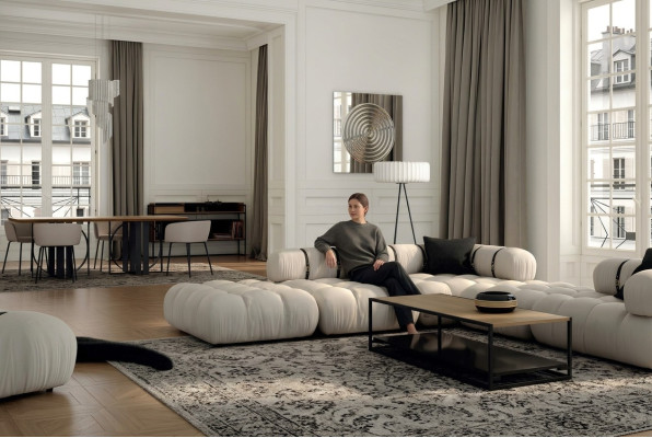 Ecksofa L-form Sofa Weiß Sofas Modern Wohnzimmer Textil Polster Design Eck Neu