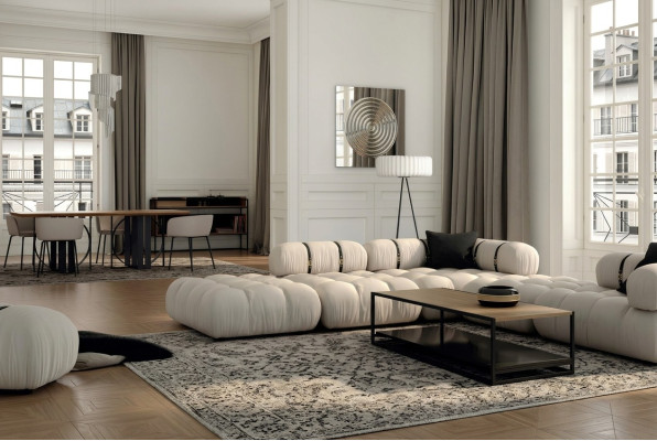Ecksofa L-form Sofa Weiß Sofas Modern Wohnzimmer Textil Polster Design Eck Neu