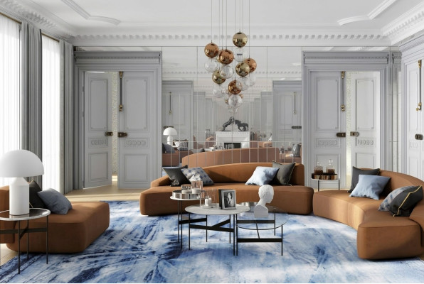Sofa Ecksofa Sitz rund Eck Sofas Stoff Wohnzimmer Design Couchen Polster Modern