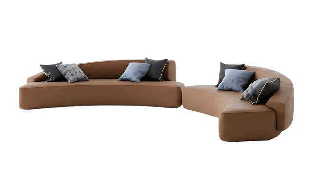 Sofa Ecksofa Sitz rund Eck Sofas Stoff Wohnzimmer Design Couchen Polster Modern