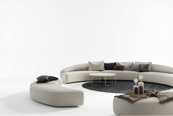 Ecksofa U-Form xxl Sofas Wohnlandschaft Sofa Garnitur 3tlg. Sofas Rund Couchen