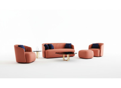 Couch Luxus Set 4 tlg Sofagarnitur 321 Hocker Garnitur Sofa Sofas Sessel Gruppe Neu