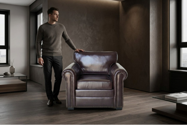 Design Sessel Leder Luxus Fernseh Couch 1 Sitzer Sofa Relax Polster Lounge Neu