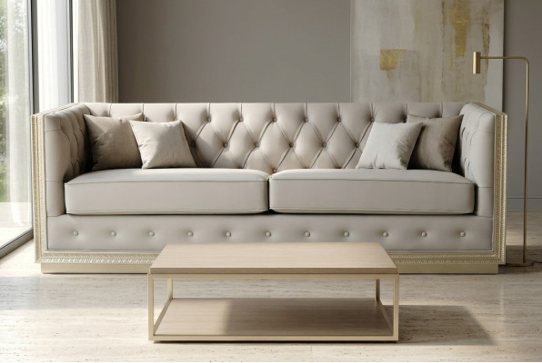 Chesterfield Wohnzimmer Sofas Italienisch Sofa Couch 3 Sitzer 220 cm Polsterung
