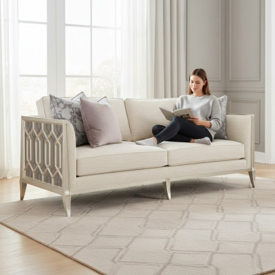 Modern 3 Sitzer Design Sofa Couch Polster Sofas Couchen Stoff Textil Dreisitzer