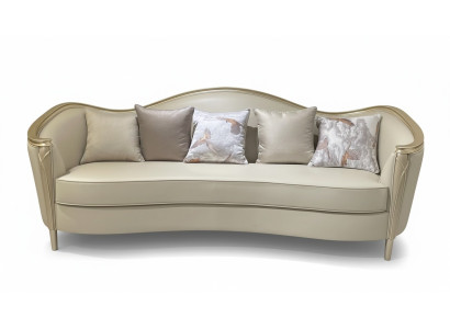 Luxus Sofa Möbel Wohnzimmer Sofas 3 Sitzer Couch Echtholz Italienischer Stil Neu