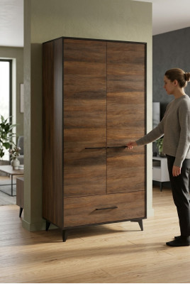 Kleiderschrank Schränke Schrank Schrankwand 2 Türen Holz Möbel Schlafzimmer Neu