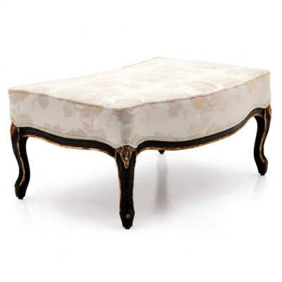 Design Hocker Fußhocker Sitz Polster Bank Polster Sitz Textil Holz Stil