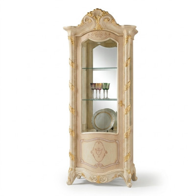 Schränke Anrichte Italienische Möbel Holz Vitrine Schrank Vitrinen Wohnzimmer