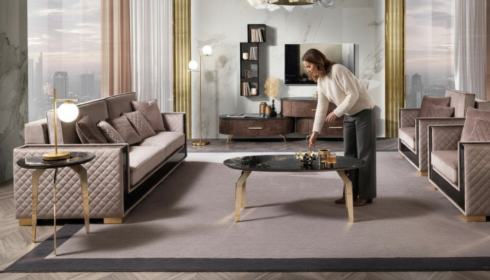 Polstergarnitur Möbel Couchen Leder Büro Neu Sofagarnitur 3+1+1 Sofas Couch Neu