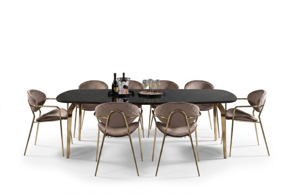 Esstisch Design Möbel Italien Luxus Esszimmer Tisch Esstische Marmor Edelstahl