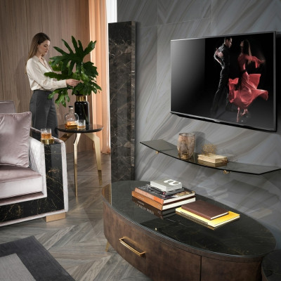 Modern Wohn Wand Wohnzimmer Wandregal Sideboard RTV Regal Wände Schrank 2tlg.