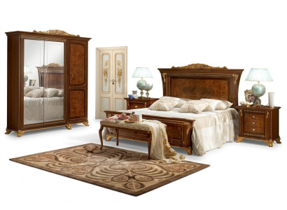 Schlafzimmer Barock Rokoko Holz Möbel Bett Polster Luxus Doppel Betten