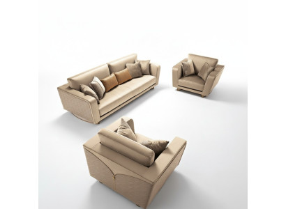 Sofagarnitur 311 Sitzer Set Design Sofa Polster Couchen Leder Italienische Möbel