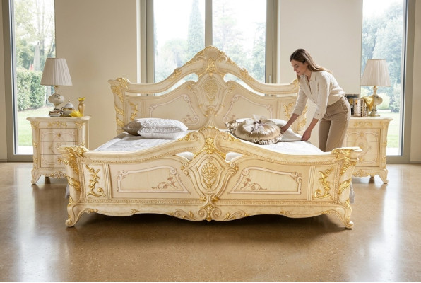 Doppelbett Betten Schlafzimmer Möbel Massivholz MobilPiu Luxury Bett