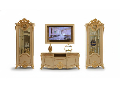 Design Wohnwand Sideboard 2x Schrank rtv Lowboard Anrichte 3 tlg. Set Vitrine