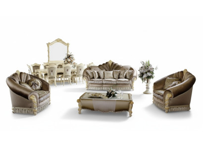 Klassische Designer Couch Polster Sofa Garnitur 3+1+1Sitzer Couchen Sofas Textil