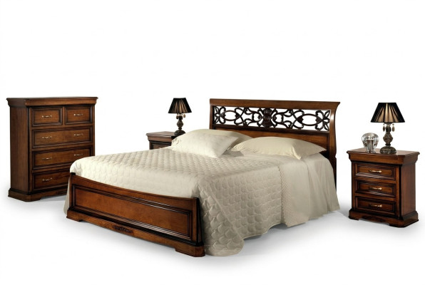 Bett 2x Nachttisch Schlafzimmer Set Tisch Betten Komplett Holz Set Barock 3tlg.
