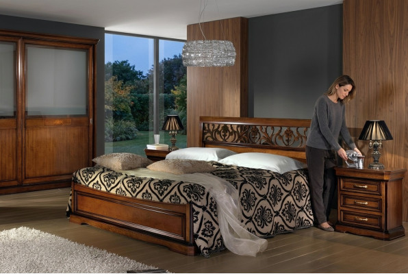 Luxus Bett Holz Schlafzimmer Set Betten 2x Nachttisch Konsole Beistelltisch 3tlg