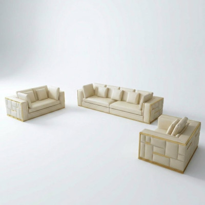 Couch Wohnlandschaft Garnitur Design Modern Sofagarnitur 3+2+1 Sofas