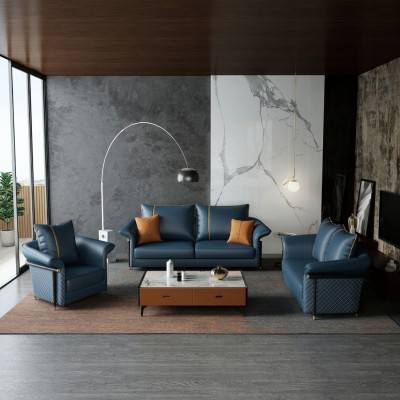 Leder Polster Komplett Set Sofagarnitur 321 Sitzer Design Wohnlandschaft
