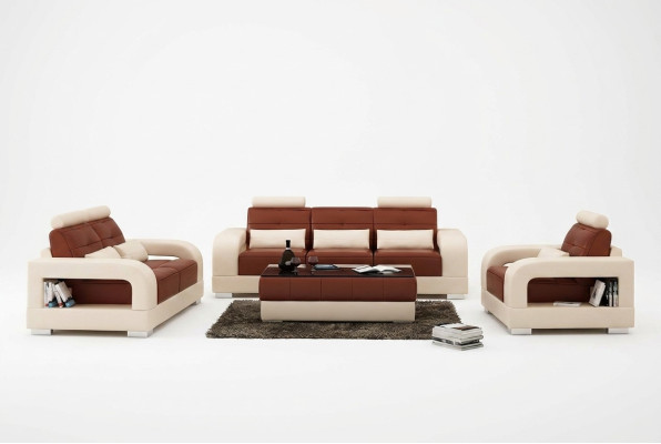 Moderne Ledersofa Couch Sofagarnitur 3+2+1 Garnituren Design Sofa xlmoebel