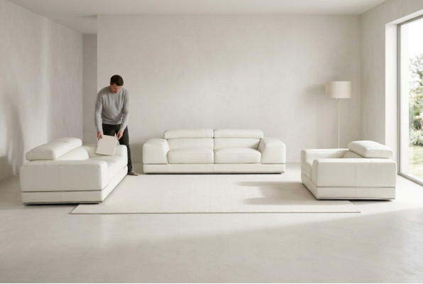 Ledersofa Sofagarnitur 3+2+1 Sitzer Set Garnitur Polstersofa Deko Couch