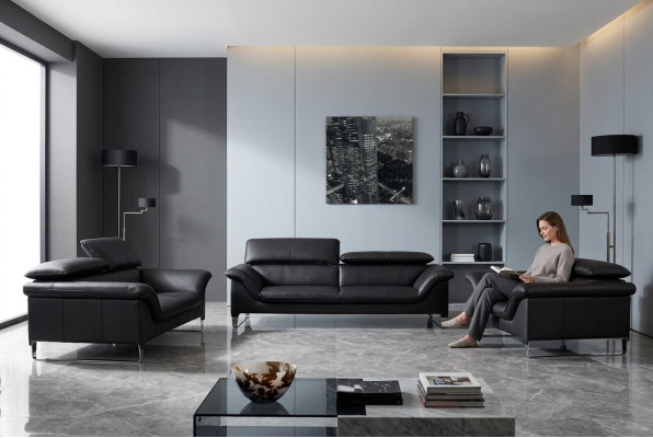 Relax Sofagarnitur 3+2+1 Sitzer Set Design Sofas Polster Leder Couchen