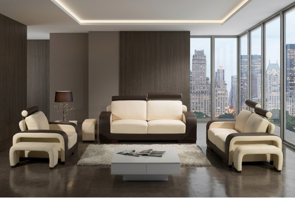 Ledersofa Sofagarnitur 3+2+1 Sitzer Set Deko Garnitur Polstersofa Couch