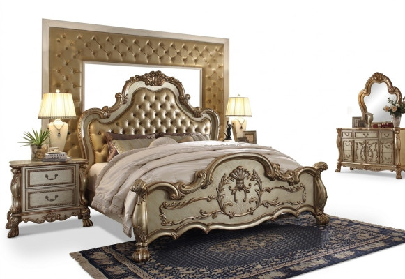 Klassisches Bett Barock Chesterfield Rokoko Stil Hotel Doppel Leder Antik