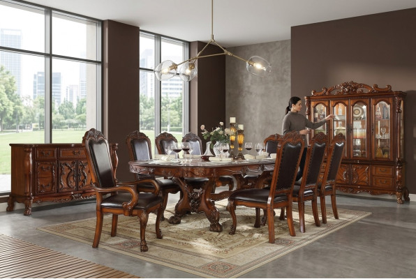 Königlicher Esstisch + 8x Stühle Komplettes Esszimmer Tisch Stuhl 9tlg.