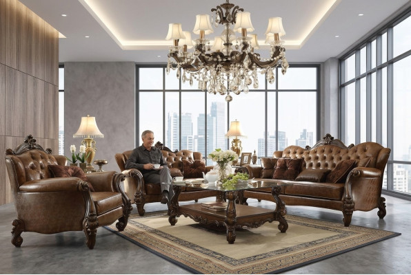Sofagarnitur 3+2+1 Sitzer Sofa Couch Polster Garnitur Couchen Leder