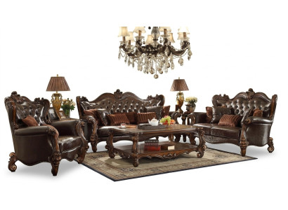 Klassische Garnitur 3+2+1 Sofagarnitur Couch Sofa Leder Sofa Polster