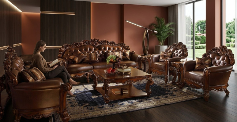 Sofagarnitur 3+4 Sitz Set Design Sofas Polster Couchen Leder 2tlg. Chesterfield