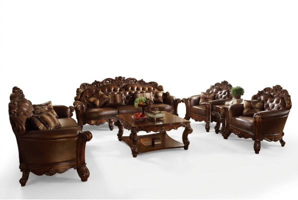 Sofagarnitur 3+4 Sitz Set Design Sofas Polster Couchen Leder 2tlg. Chesterfield