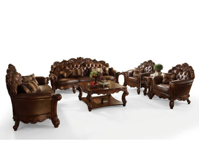 Sofagarnitur 3+4 Sitz Set Design Sofas Polster Couchen Leder 2tlg. Chesterfield