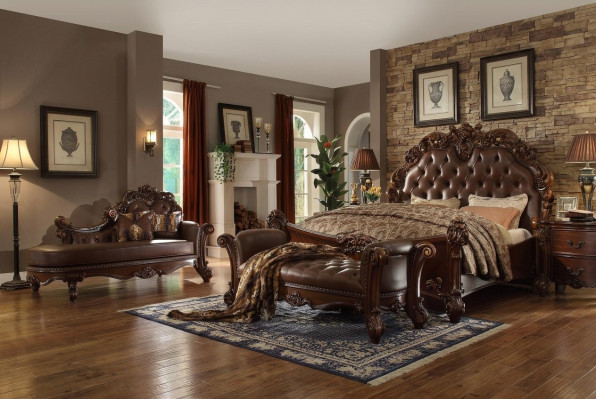 Doppelbett Bett Ehebett Luxus Betten Barock Rokoko Antik Stil Chesterfield