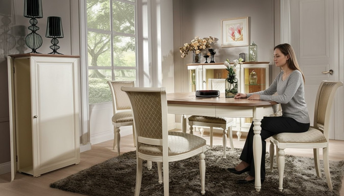 Set Esstisch 4x Stühle Lehn Stuhl Garnitur Tische Esszimmer Gruppe 5tlg