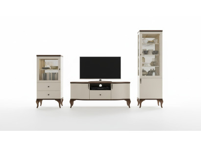 Klassische Wohn Deko Wand Wohnzimmer Vitrine Sideboard RTV Regal Wände