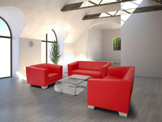 Sofagarnitur 3+2+1 Sitzer Set Design Sofas Polster Relax Leder Couchen