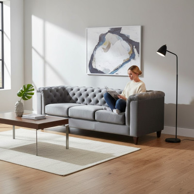 Designer Sofa 3 Sitzer Chesterfield Couch Polster Sofas Couchen Dreisitzer Sitz