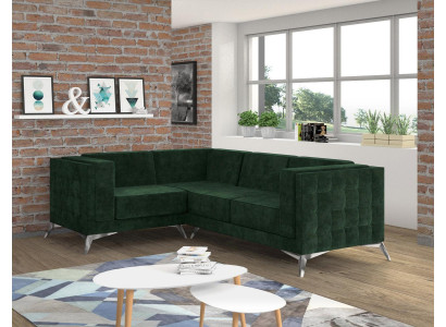 Ecksofa L Form Sofa Couch Design Couchen Polster Textil Modern Eck Garnitur Grün