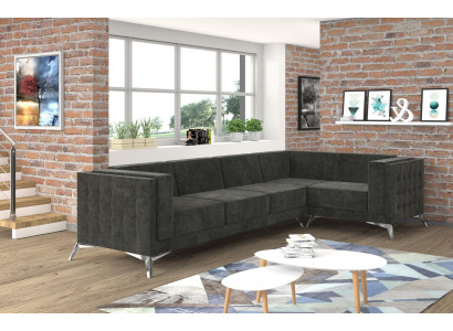 Ecksofa Chesterfield Sofa Polstergarnitur Couch Wohnlandschaft Deko L-form