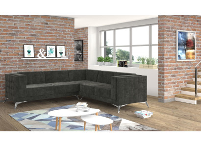 Wohnlandschaft Ecksofa L-Form Sofa Couch Deko Design Couch Textil Modern