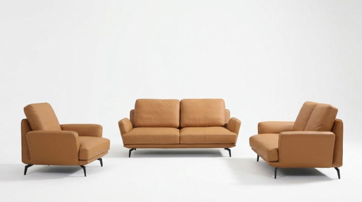 Ledersofa Sofagarnitur Deko 3+2+1 Sitzer Set Polstersofa Garnitur Couch