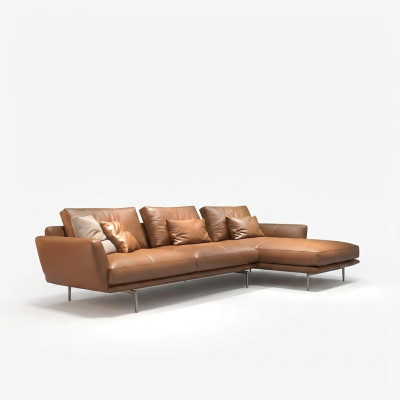 Sofa L-Form Ledersofa Couch Wohnlandschaft Garnitur Design Ecksofa Modern Sofa
