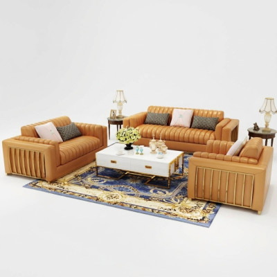 Luxus Ledersofa Couch Wohnlandschaft Garnitur Design Modern Sofas Sofa 3+2+1 Neu