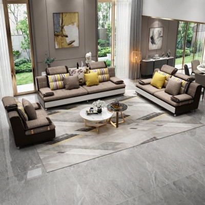 Stoff Textil Sofa Couch Wohnlandschaft Sofagarnitur 3+2+1 Set Design Sofas Neuc