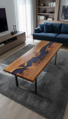 Tisch esstisch tische epoxid harz epoxy echtes holz massive design möbel 250x90 Neu